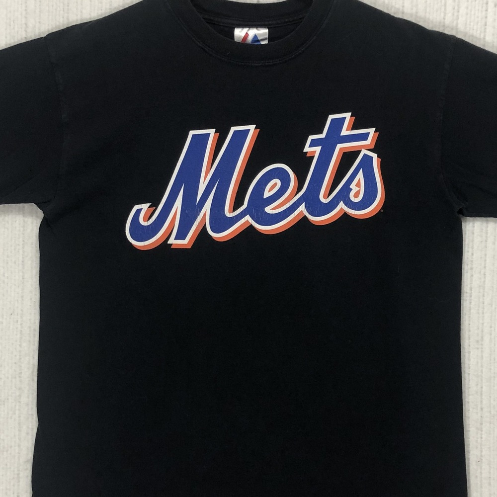 New York Mets David Wright 5 Black Graphic T-Shirt Majestic‎ Mens XL 1131